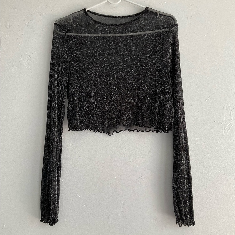 Sheer Shimmer Black Top